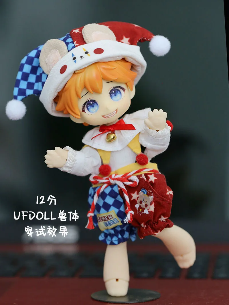 Ob11 Doll Circus Clown Costume Clothes With Doll Joker Hat For Molly, Gsc, Ymy Body, Ufdoll, 1/12 Bjd Doll