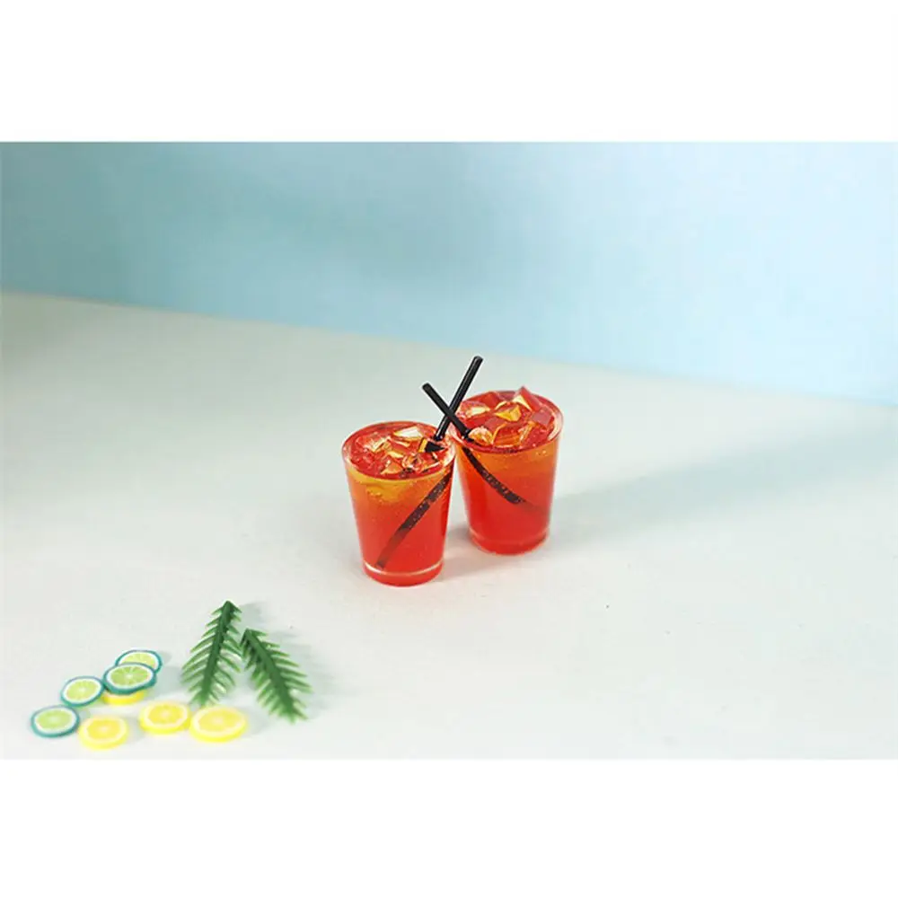 1Pc 1:12 Dollhouse Miniature Food Juice Fruit Goblet Drinks Bottles Model For Blyth Dolls House Kitchen Food Miniture Toys