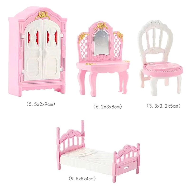 4/7/10/11Pcs Miniature Dollhouse Furniture Accessoies Kid Toys Kitchen Bedroom Living Room Bathroom Cooking Things For Doll Game