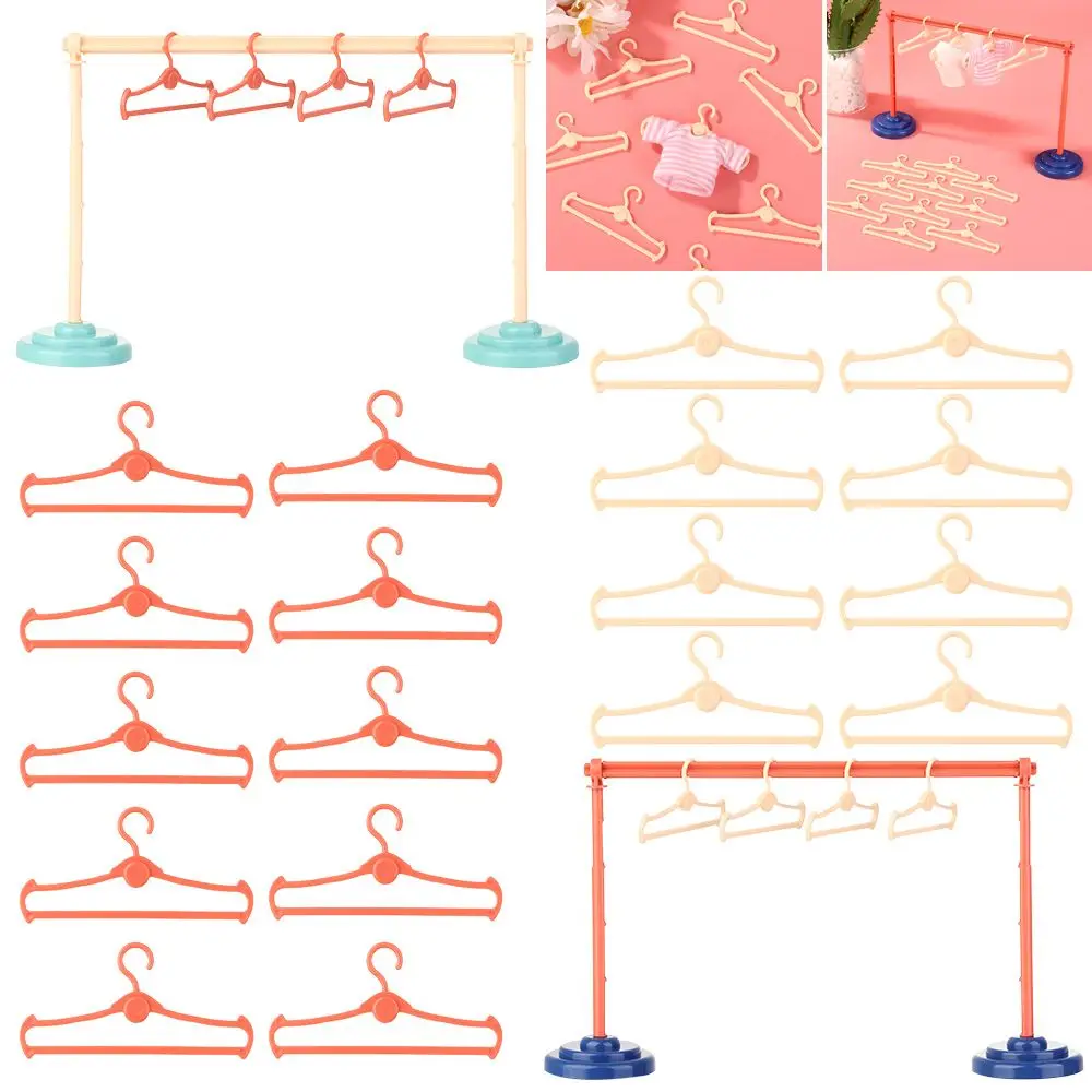 Doll Plastic Clothes Rack Garment Organizer Hangers for Dolls Handbag Clothes Kids Toy Birthday Gift Dolls Accessories