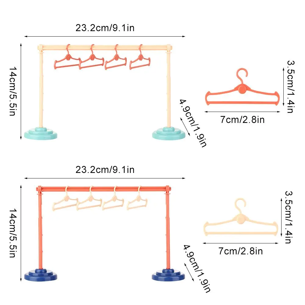 Doll Plastic Clothes Rack Garment Organizer Hangers for Dolls Handbag Clothes Kids Toy Birthday Gift Dolls Accessories