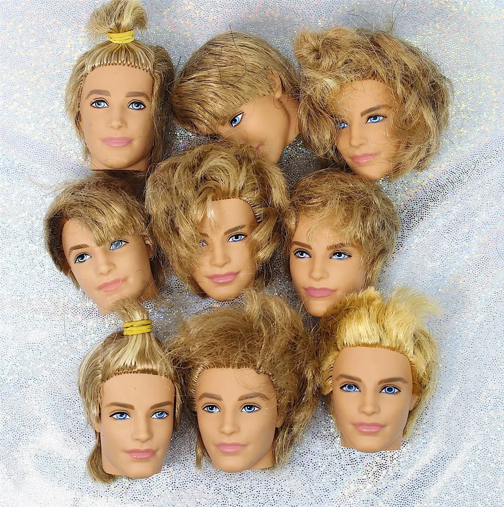 Male Doll Ken Heads Original Doll Toy Figures Good Makeup Face Prince Men Doll Heads DIY Dressing Accessories Girl Gift Toys