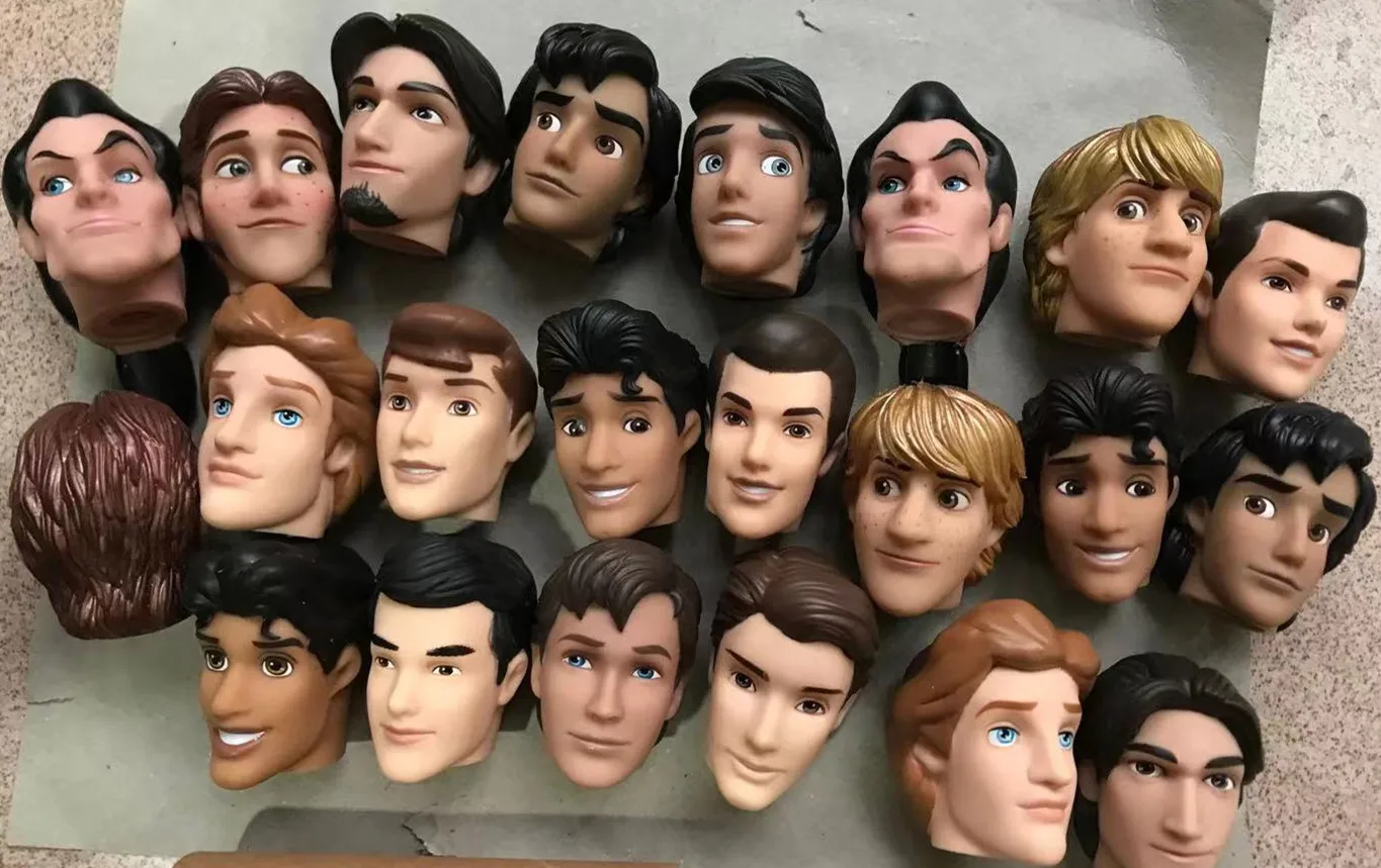 Male Doll Ken Heads Original Doll Toy Figures Good Makeup Face Prince Men Doll Heads DIY Dressing Accessories Girl Gift Toys