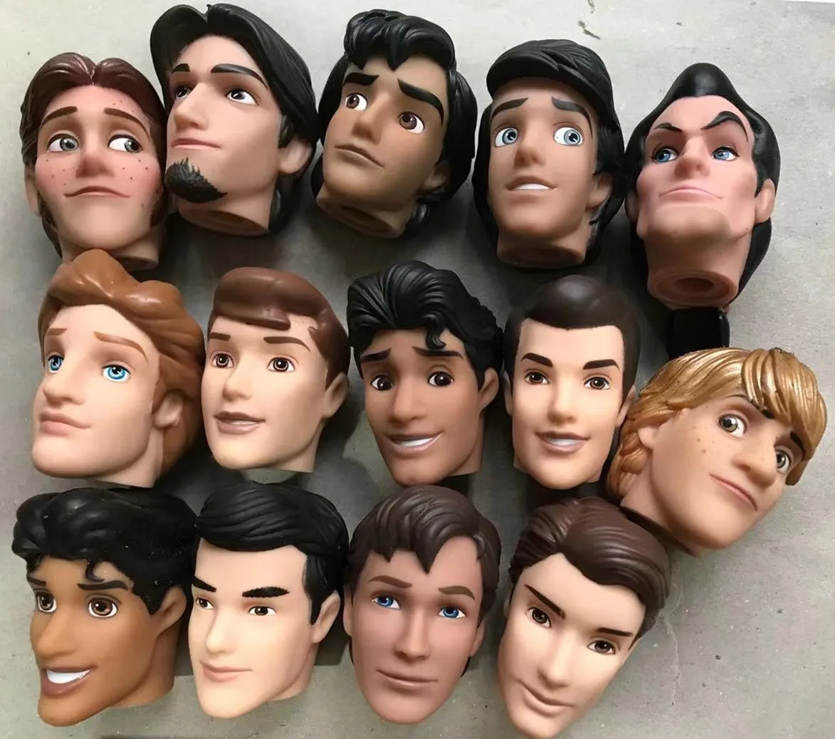 Male Doll Ken Heads Original Doll Toy Figures Good Makeup Face Prince Men Doll Heads DIY Dressing Accessories Girl Gift Toys