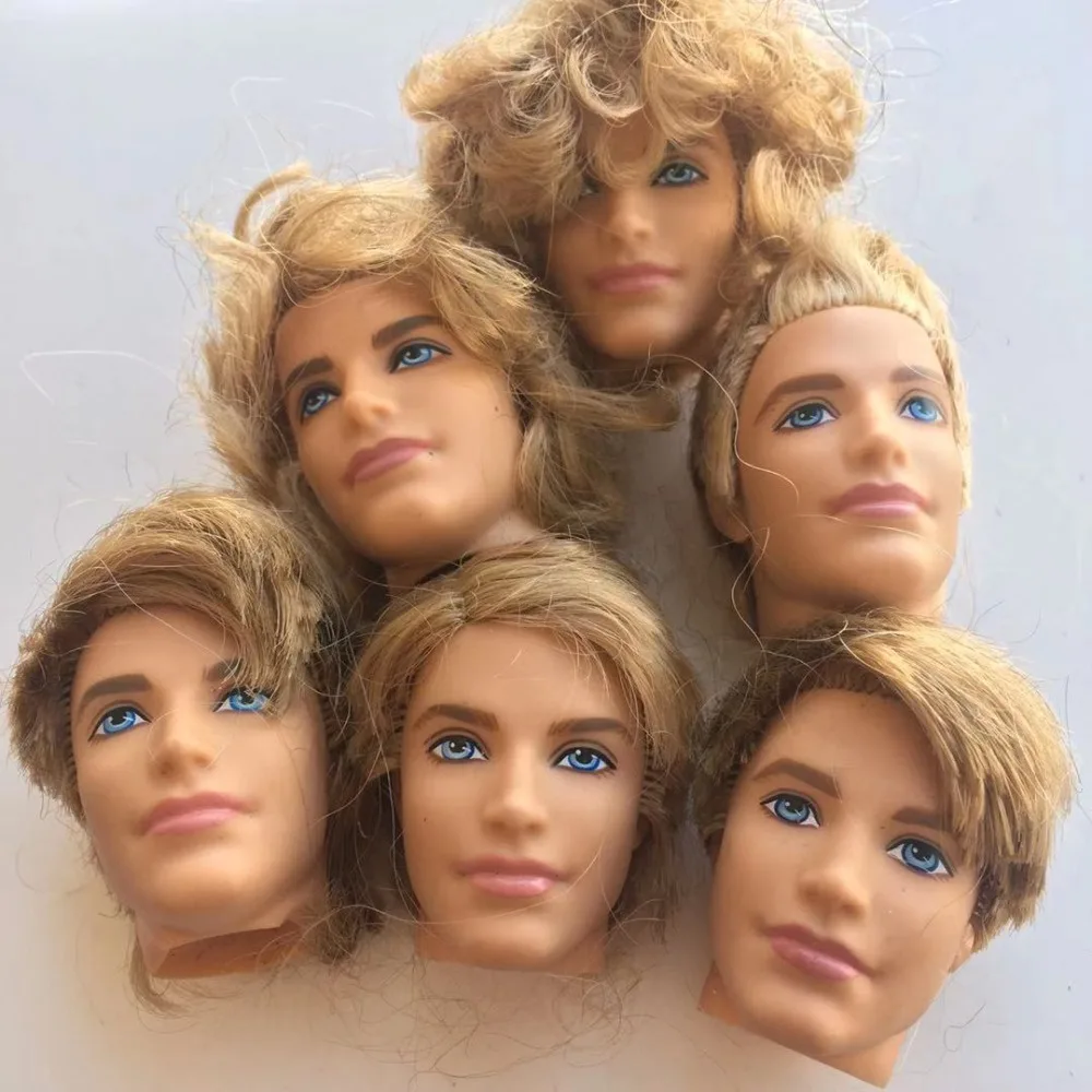 Male Doll Ken Heads Original Doll Toy Figures Good Makeup Face Prince Men Doll Heads DIY Dressing Accessories Girl Gift Toys