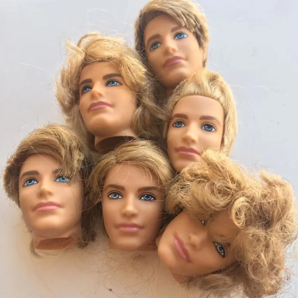 Male Doll Ken Heads Original Doll Toy Figures Good Makeup Face Prince Men Doll Heads DIY Dressing Accessories Girl Gift Toys