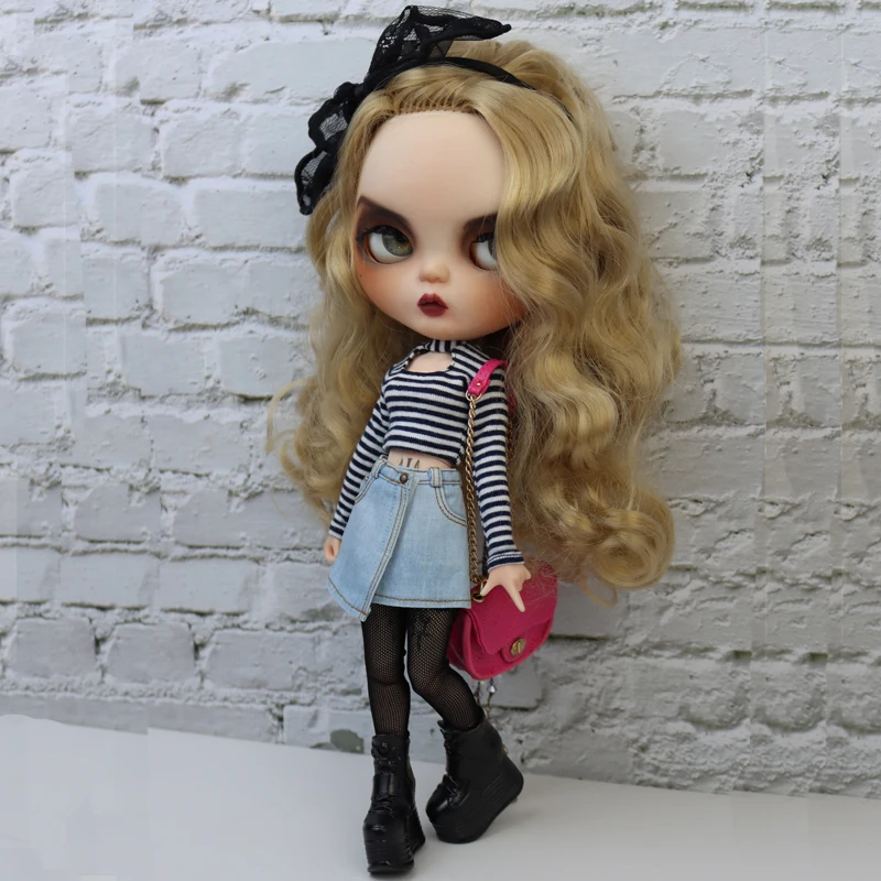 Blythe Doll Clothes Shirt Jeans Pants Skirt for Ob24 Ob22 Azone Dolls Shirt