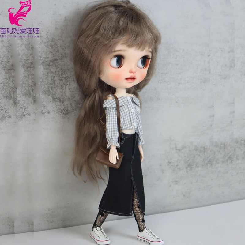 Blythe Doll Clothes Shirt Jeans Pants Skirt for Ob24 Ob22 Azone Dolls Shirt