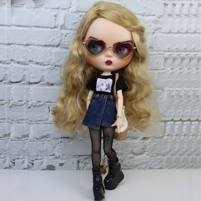 Blythe Doll Clothes Shirt Jeans Pants Skirt for Ob24 Ob22 Azone Dolls Shirt