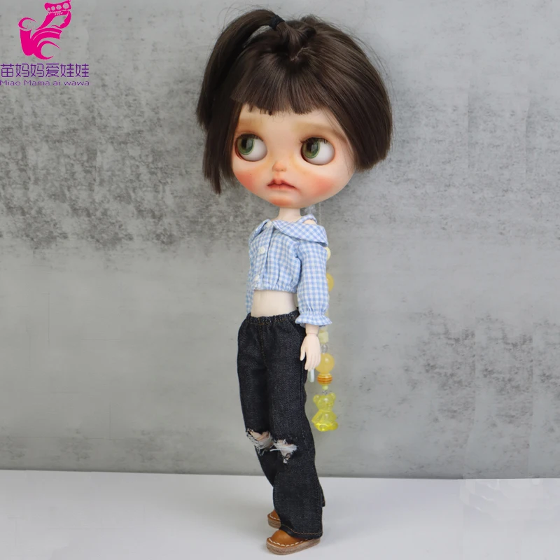 Blythe Doll Clothes Shirt Jeans Pants Skirt for Ob24 Ob22 Azone Dolls Shirt
