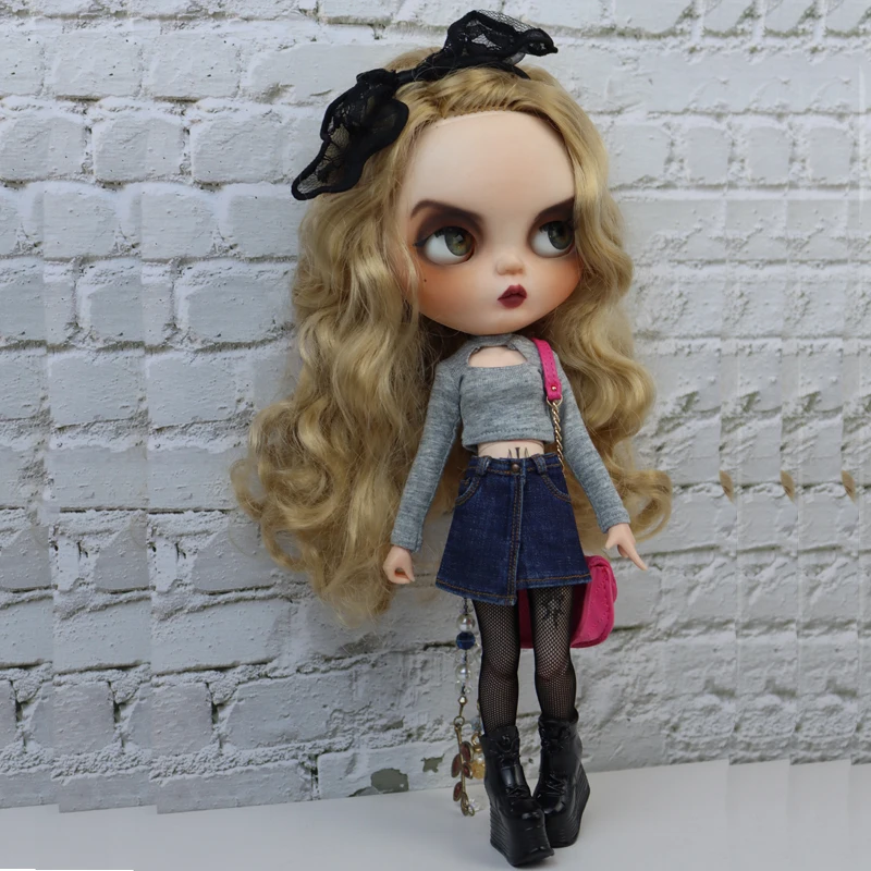 Blythe Doll Clothes Shirt Jeans Pants Skirt for Ob24 Ob22 Azone Dolls Shirt