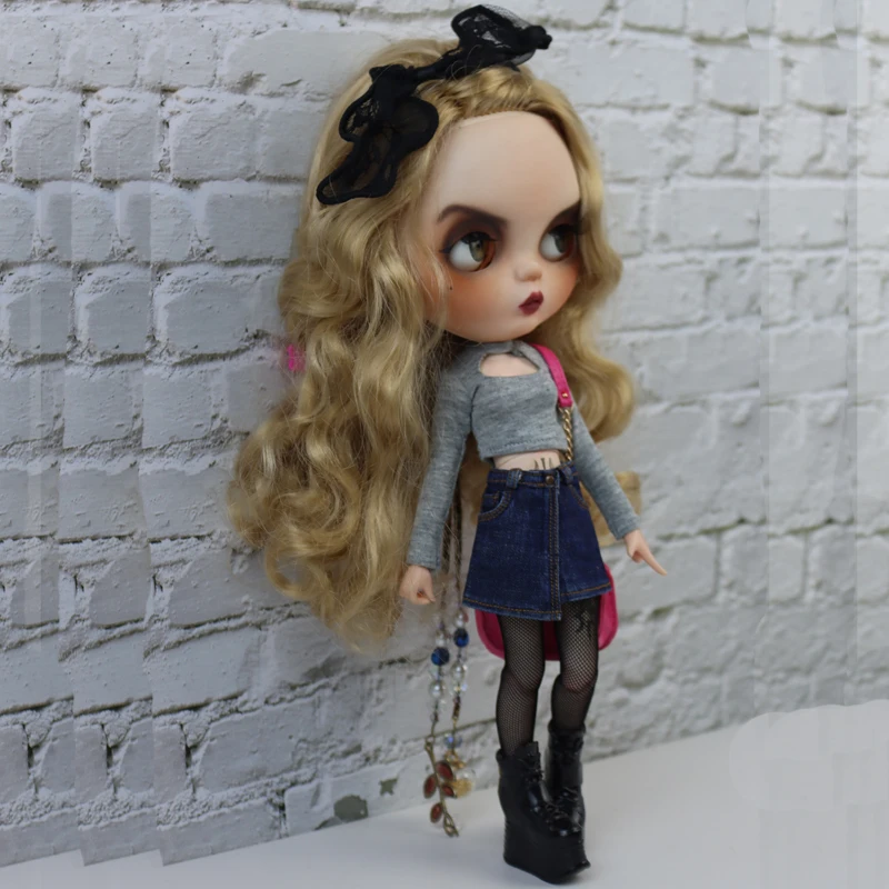 Blythe Doll Clothes Shirt Jeans Pants Skirt for Ob24 Ob22 Azone Dolls Shirt