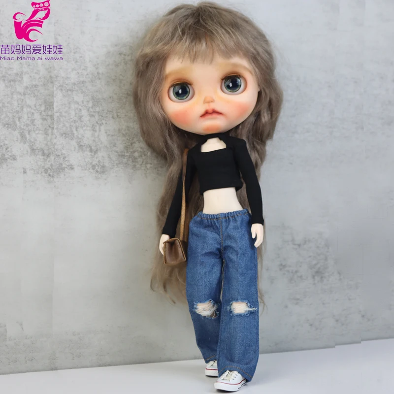 Blythe Doll Clothes Shirt Jeans Pants Skirt for Ob24 Ob22 Azone Dolls Shirt