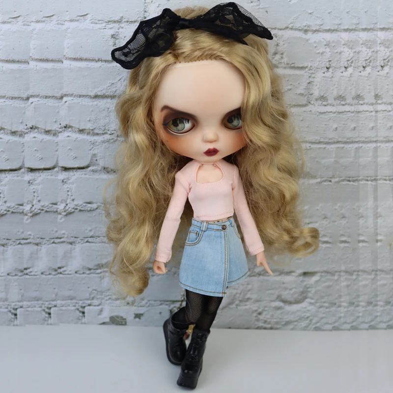 Blythe Doll Clothes Shirt Jeans Pants Skirt for Ob24 Ob22 Azone Dolls Shirt