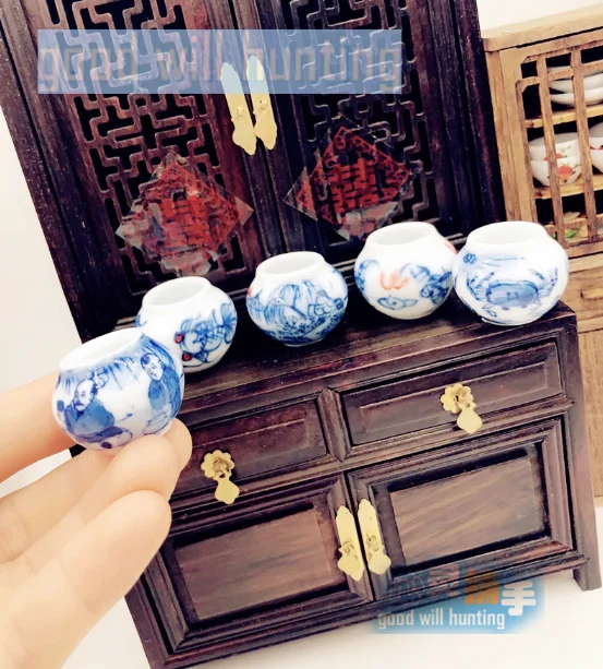 1:12 Doll House Miniature Chinese Medicine Model Chinese Medicine Shop Scene Pill Medicine Wine Prescription BJD Doll Decoration