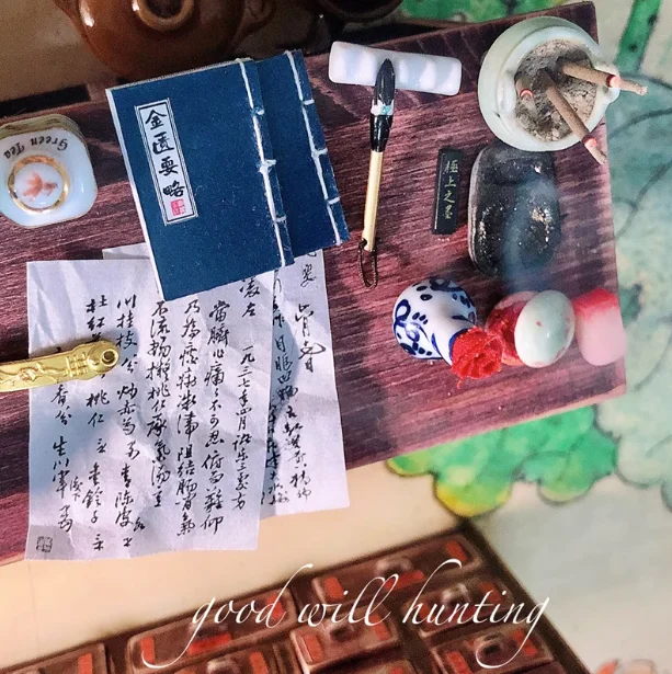 1:12 Doll House Miniature Chinese Medicine Model Chinese Medicine Shop Scene Pill Medicine Wine Prescription BJD Doll Decoration