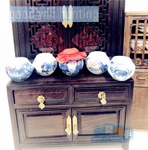 1:12 Doll House Miniature Chinese Medicine Model Chinese Medicine Shop Scene Pill Medicine Wine Prescription BJD Doll Decoration