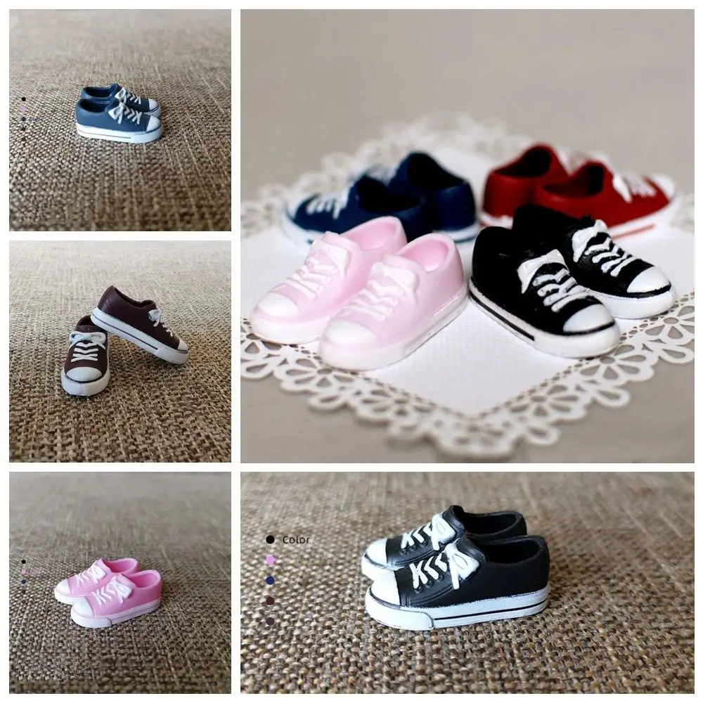 Mini 30cm Doll Sneakers Round Toe Solid Color 1/6 Doll Shoes Cute Sneakers PVC Doll Casual Shoes 2cm Fit for Foot Length 2cm
