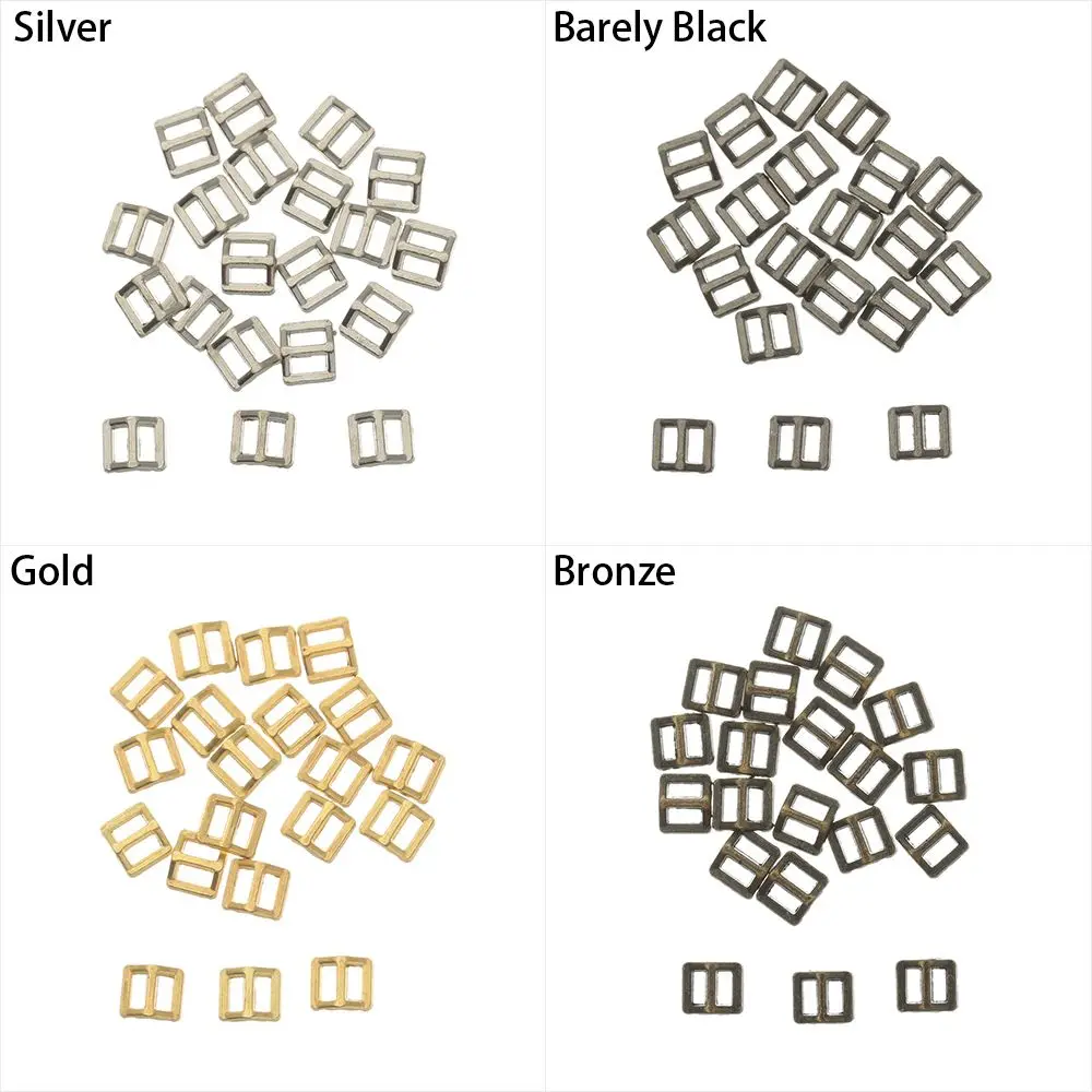 20/40pcs 3mm Dolls Clothes Buckles Handmade DIY Mini Tri-glide Belt Buckle Doll Bags Sewing Adjustable Buttons Shoes Accessories