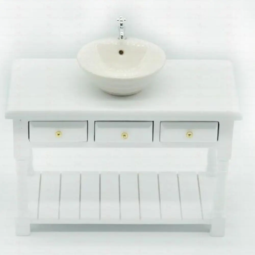 Mini Simulation Dollhouse Miniature Bathtub Washbasin Mini Furniture Photography Props Toy 1/12 Scale Doll Accessories