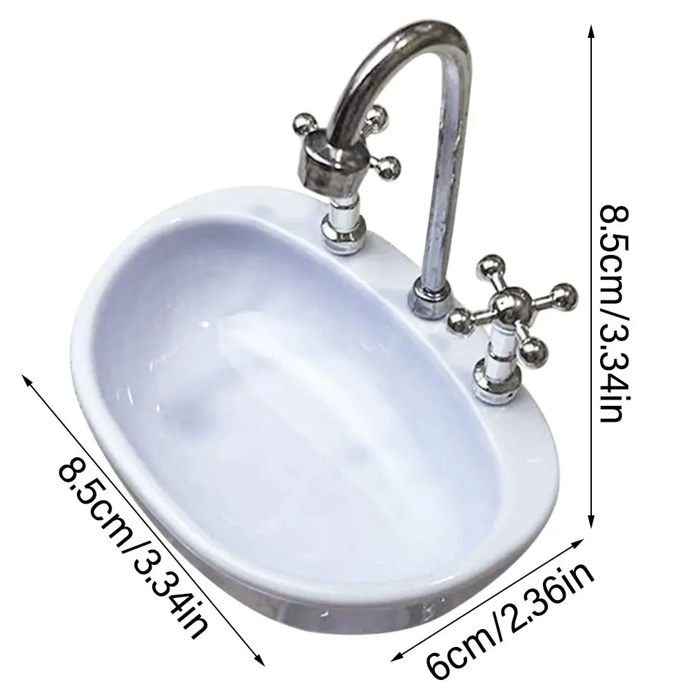 Mini Simulation Dollhouse Miniature Bathtub Washbasin Mini Furniture Photography Props Toy 1/12 Scale Doll Accessories