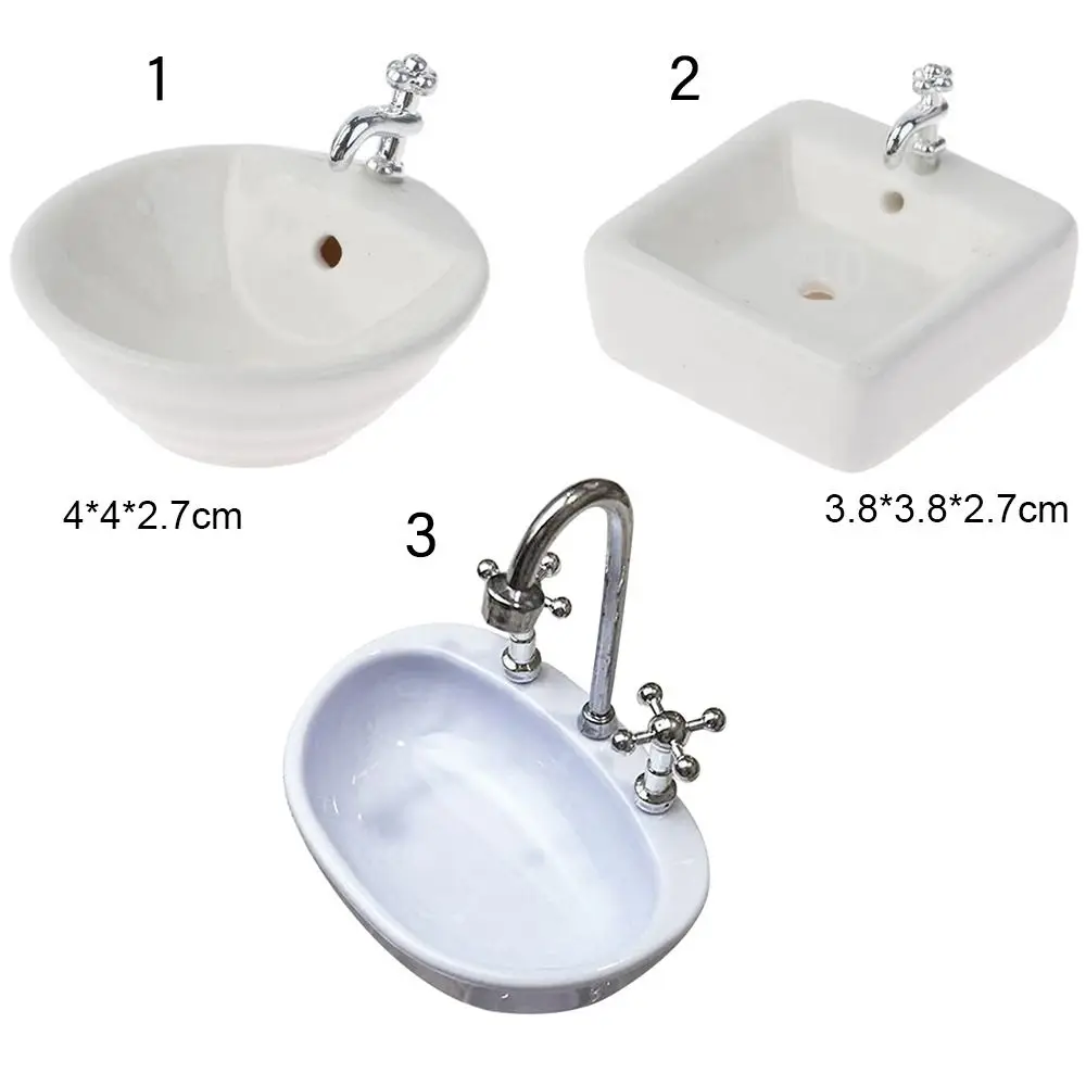 Mini Simulation Dollhouse Miniature Bathtub Washbasin Mini Furniture Photography Props Toy 1/12 Scale Doll Accessories