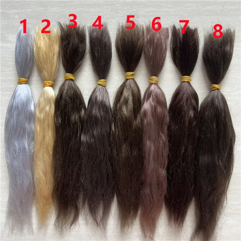 Tea Brown Black Brown Colors Reborn Baby Doll Mohair Accessories Handrooted BJD 1/6 Dolls Hair Wig Accessories