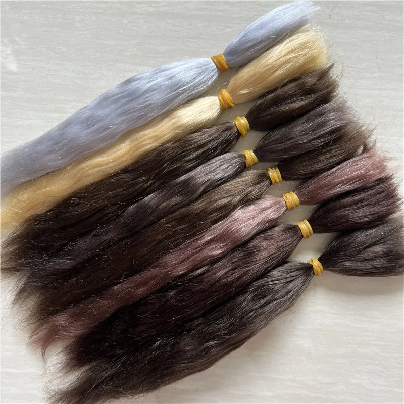 Tea Brown Black Brown Colors Reborn Baby Doll Mohair Accessories Handrooted BJD 1/6 Dolls Hair Wig Accessories