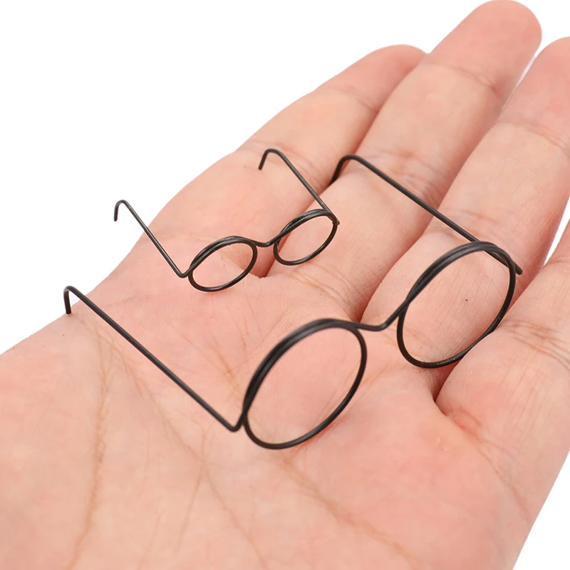 Cute Round Glasses Frame Dolls Fashion Retro Lensless Eyewear Mini Toy Eyeglasses Doll Glasses Doll Dressing Accessories