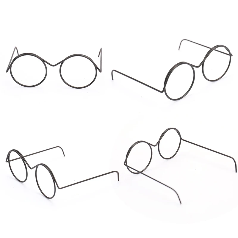 Cute Round Glasses Frame Dolls Fashion Retro Lensless Eyewear Mini Toy Eyeglasses Doll Glasses Doll Dressing Accessories