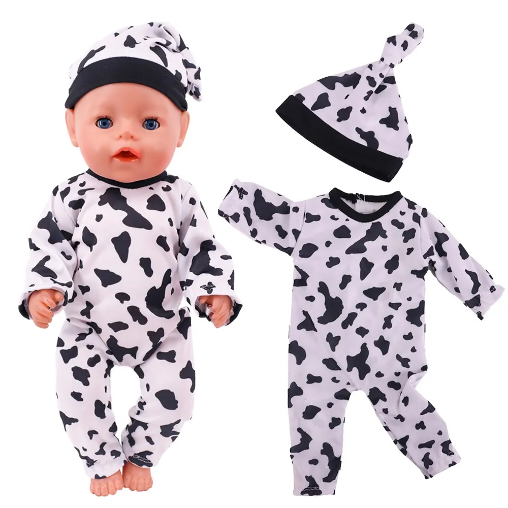 Doll Clothes Long One Piece Pajamas + Nightcap For 18Inch American&43Cm Baby Doll Accessories Nenuco Sleeping Blanket