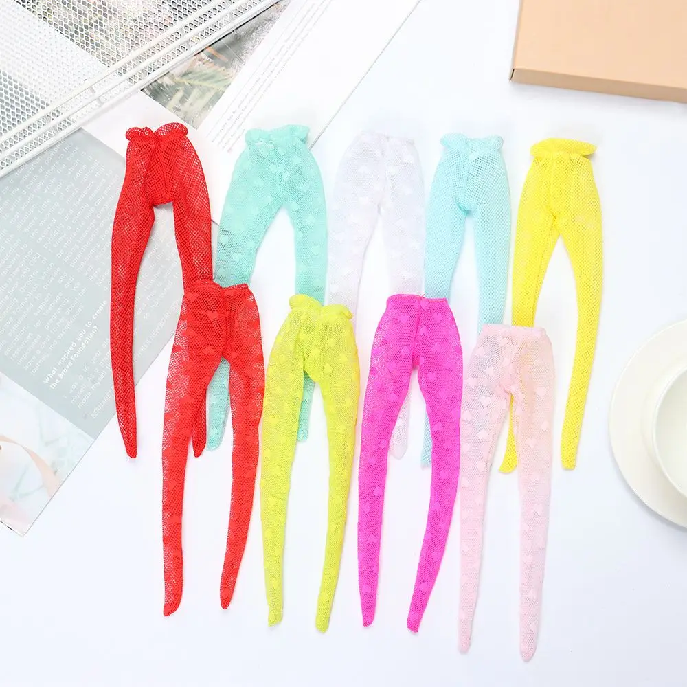 Love Heart Pattern Doll Silk Stockings Toy Dress Up Game Elestic Legging Colorful PanPant Hose Fit 1/6 Scale Dolls Accessories