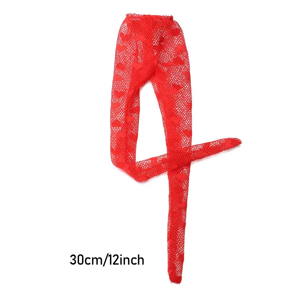 Love Heart Pattern Doll Silk Stockings Toy Dress Up Game Elestic Legging Colorful PanPant Hose Fit 1/6 Scale Dolls Accessories