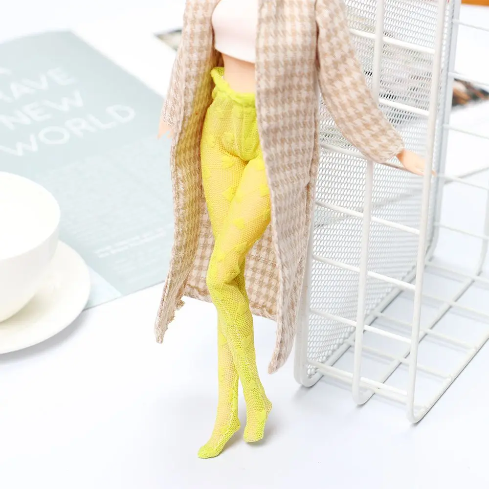 Love Heart Pattern Doll Silk Stockings Toy Dress Up Game Elestic Legging Colorful PanPant Hose Fit 1/6 Scale Dolls Accessories