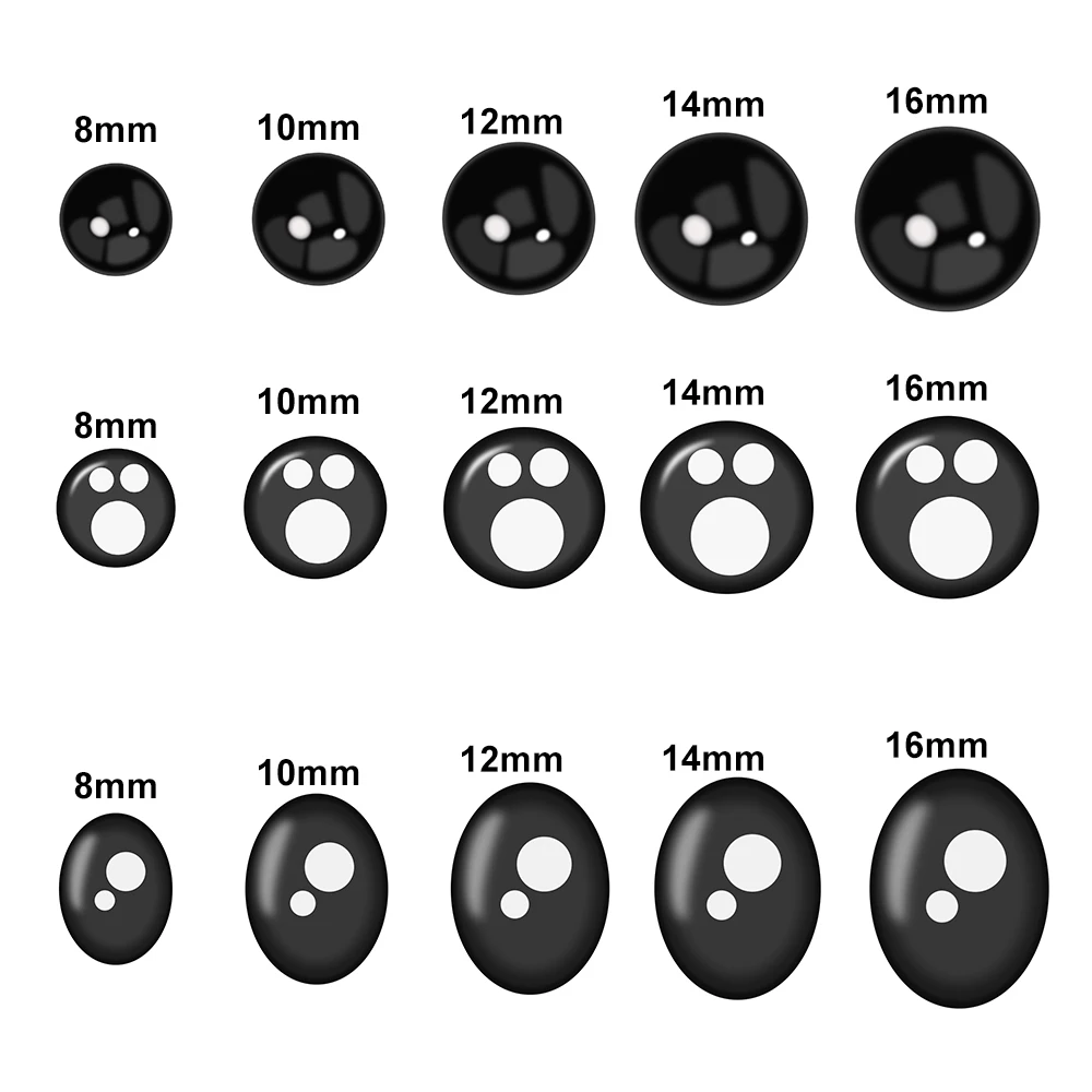 100pcs 8/12/14mm Cartoon Safety Eyes Nose Toy Teddy Bear Stuffed Toys Kawaii Doll Eyes DIY Snap Animal Puppet Doll Accessories