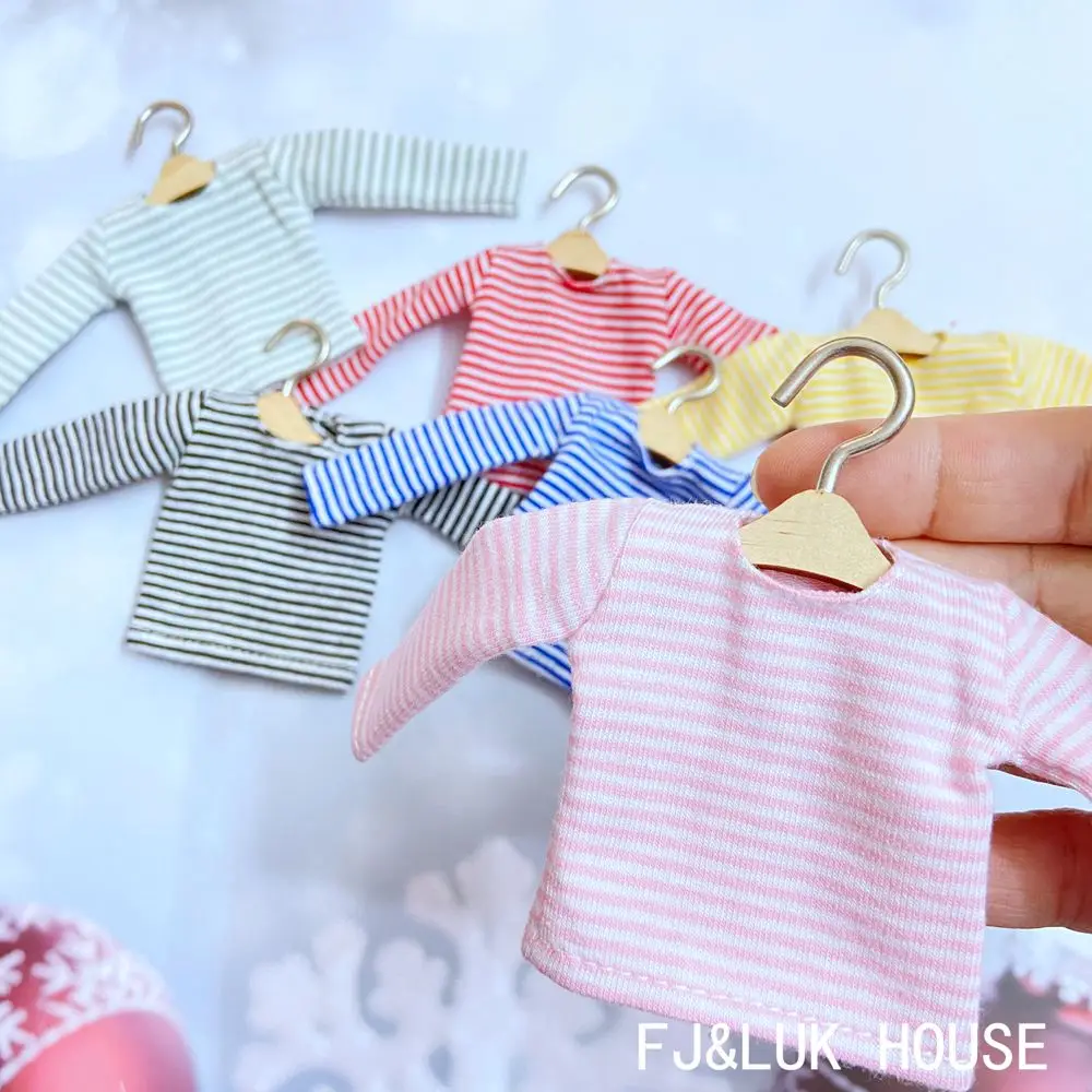 1PCS NEW Blyth Doll’s Cotton T-shirt Stripe Long Sleeve Shirt for Pullip Blyth 1/6 Dolls Accessories Clothes