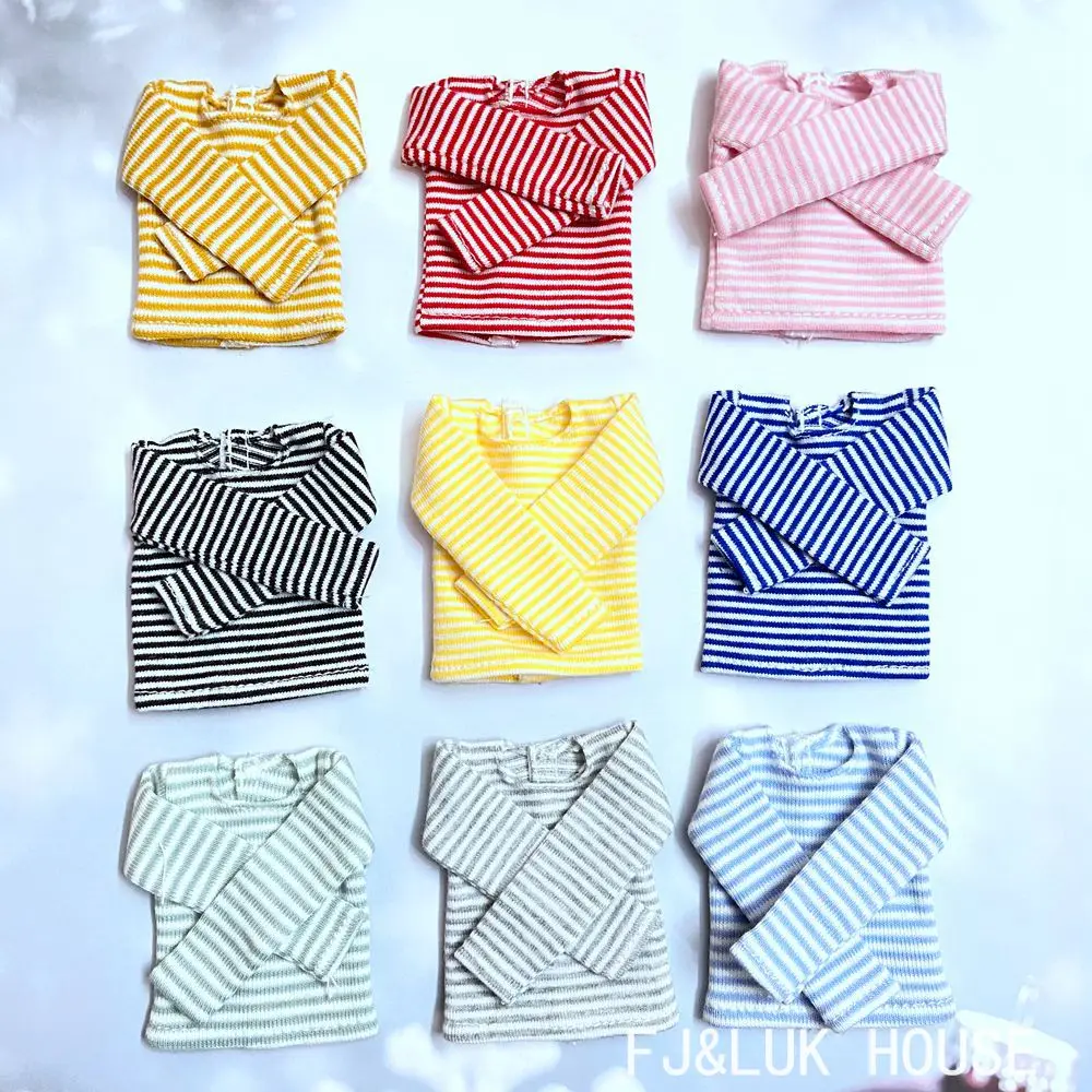 1PCS NEW Blyth Doll’s Cotton T-shirt Stripe Long Sleeve Shirt for Pullip Blyth 1/6 Dolls Accessories Clothes