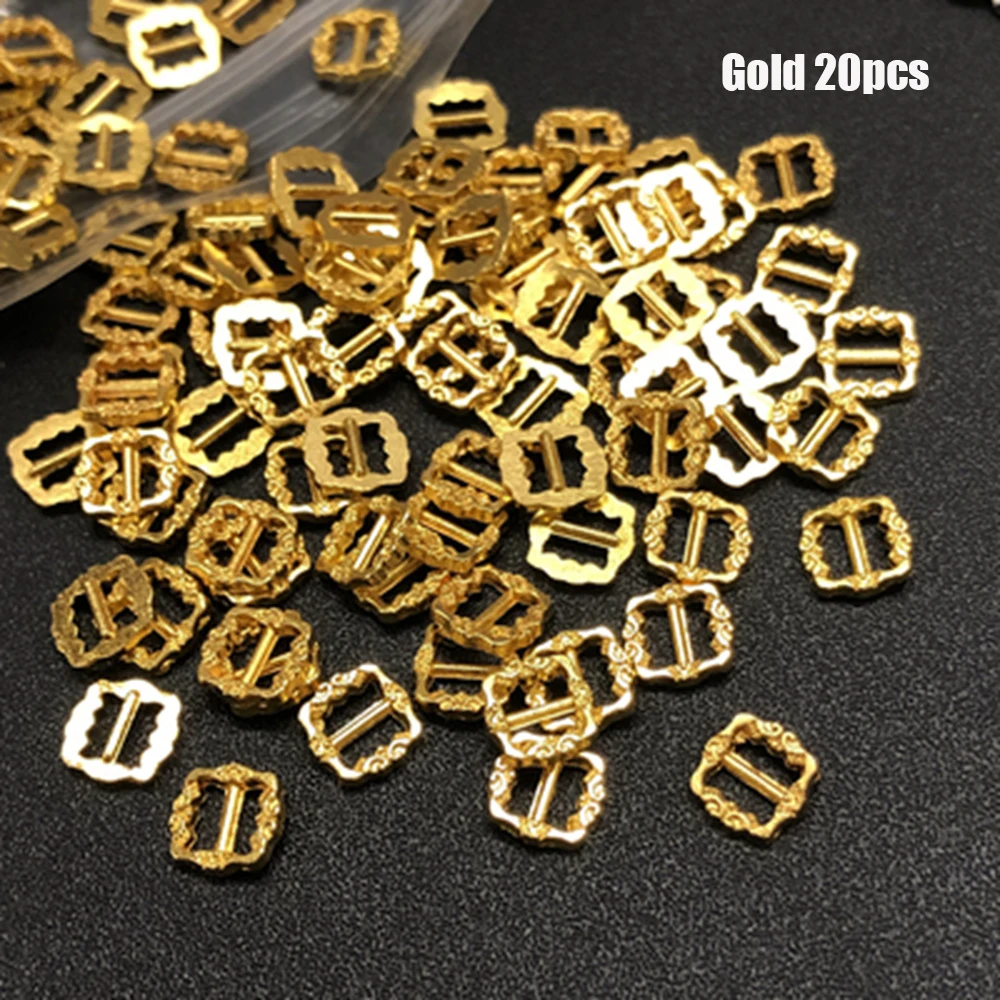 20PCS Mini Buckles For Doll Toys 3.5mm/7mm DIY Doll Shoes Clothes Sewing Accessories Ultra-small Pattern Belt Buttons Buckles
