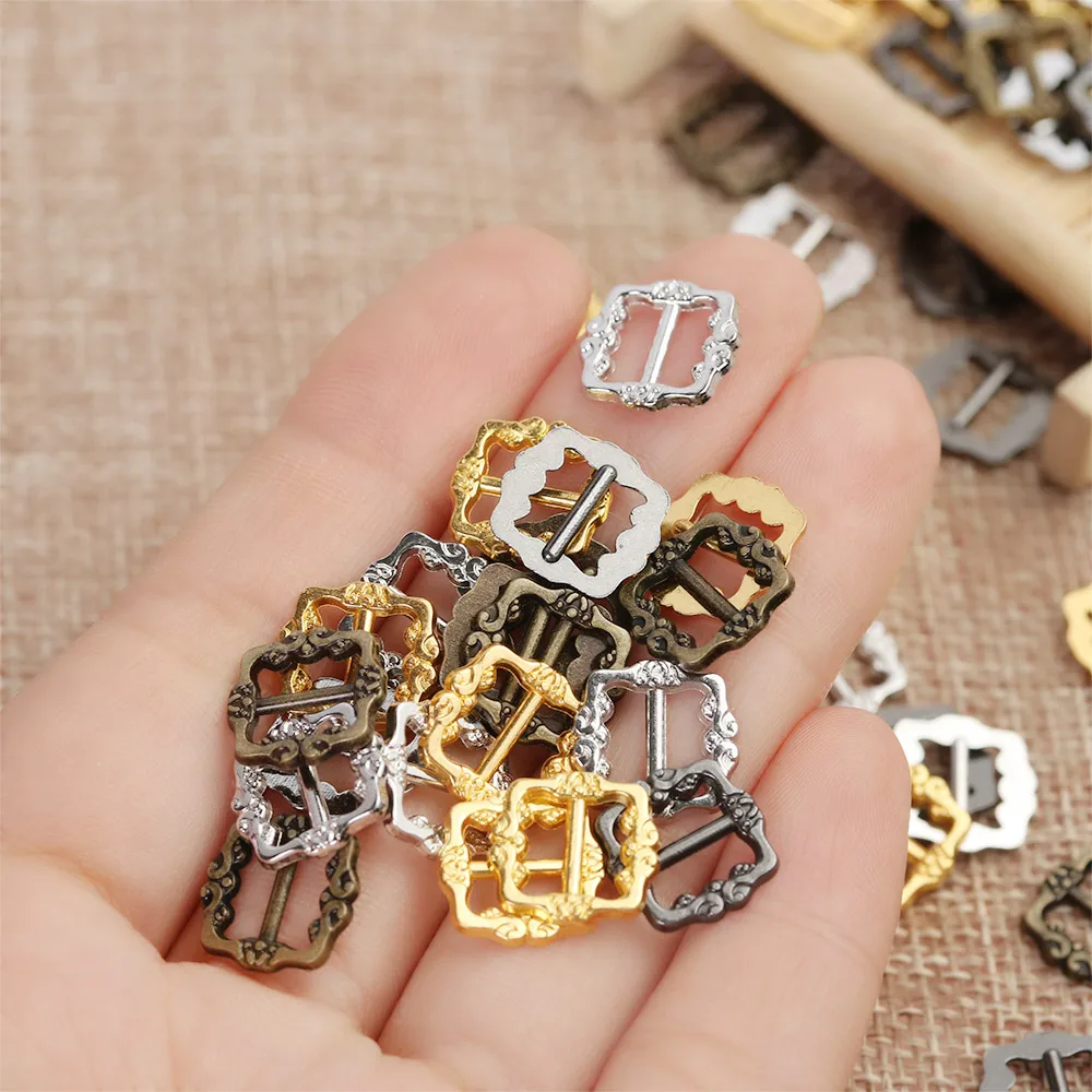 20PCS Mini Buckles For Doll Toys 3.5mm/7mm DIY Doll Shoes Clothes Sewing Accessories Ultra-small Pattern Belt Buttons Buckles