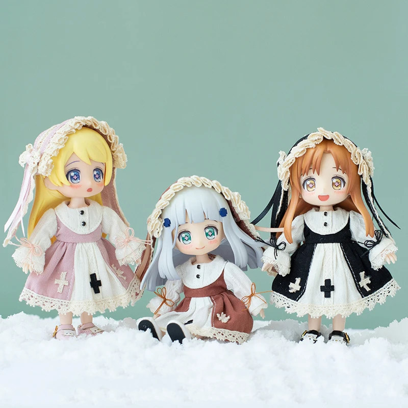 New Ob11 Doll Suki Ins Clothes Skirt Doll Princess Dress Suit Doll Maid Dress For Ymy, Penny, Obitsu11, Molly,1/12 Bjd Doll