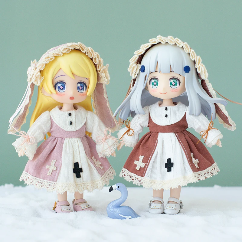 New Ob11 Doll Suki Ins Clothes Skirt Doll Princess Dress Suit Doll Maid Dress For Ymy, Penny, Obitsu11, Molly,1/12 Bjd Doll