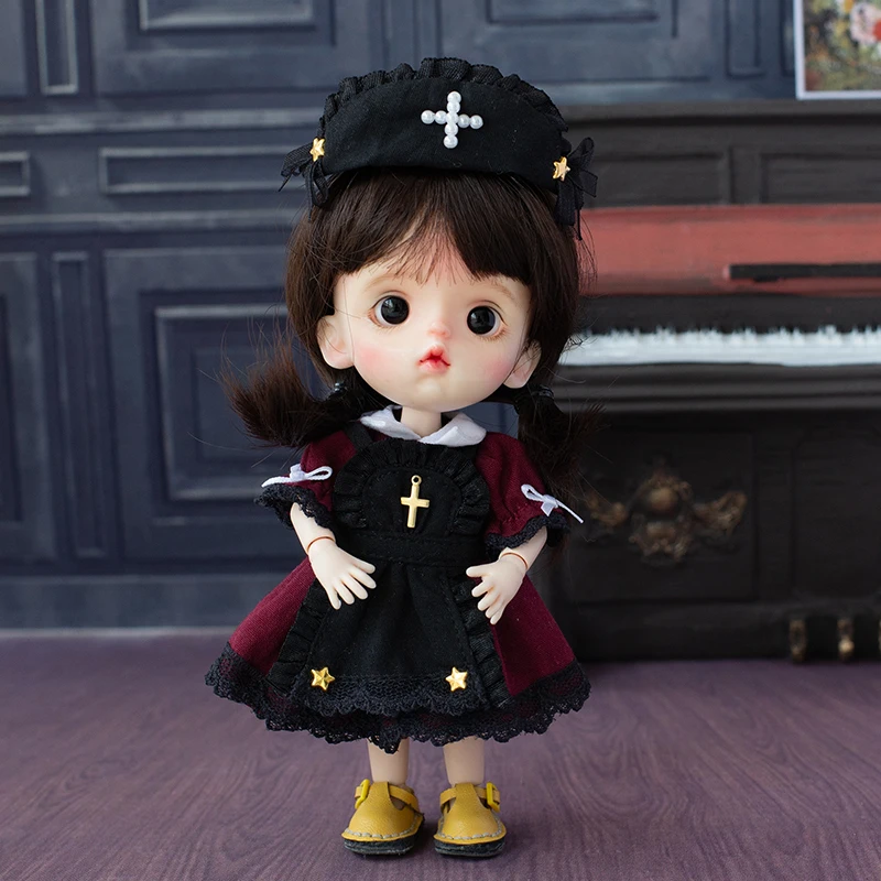 New Ob11 Doll Suki Ins Clothes Skirt Doll Princess Dress Suit Doll Maid Dress For Ymy, Penny, Obitsu11, Molly,1/12 Bjd Doll