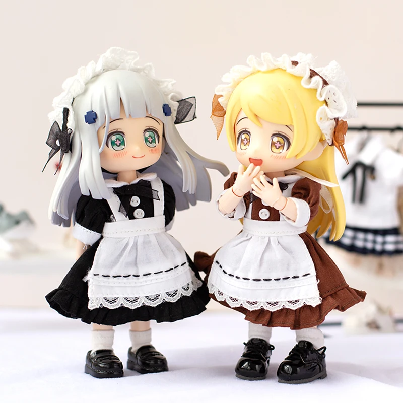 New Ob11 Doll Suki Ins Clothes Skirt Doll Princess Dress Suit Doll Maid Dress For Ymy, Penny, Obitsu11, Molly,1/12 Bjd Doll