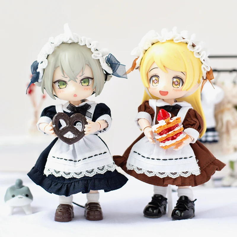 New Ob11 Doll Suki Ins Clothes Skirt Doll Princess Dress Suit Doll Maid Dress For Ymy, Penny, Obitsu11, Molly,1/12 Bjd Doll