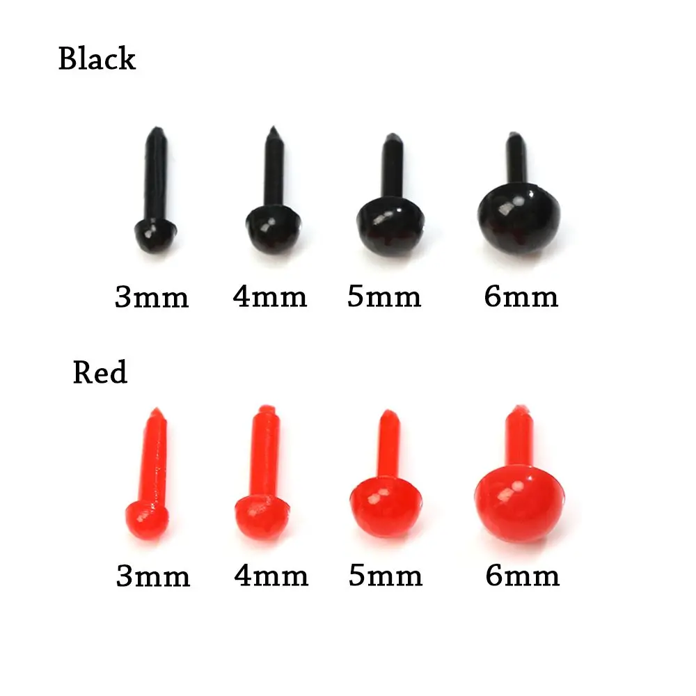 100Pcs Oval Safety Eyes Nose For Crochet Toys Stuffed Animals Plush Toys Teddy Bear Eyes Noses Accessories 3mm/4mm/5mm/6mm