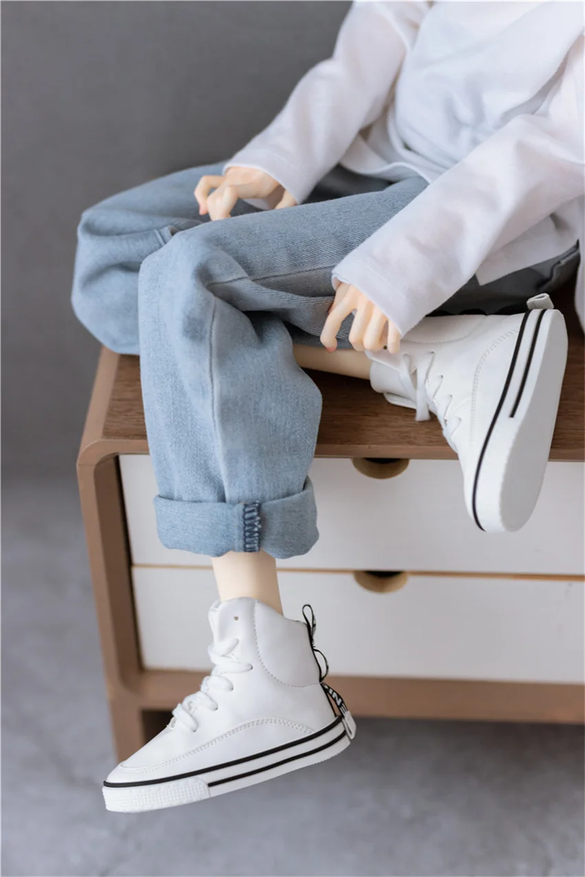 1/4 1/3 BJD SD Doll Round-toe Mini Casual Board Shoes Daily Spot Inventory White Black Yellow Boy's Sneakers Doll Accessories