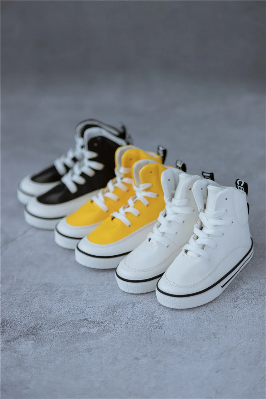 1/4 1/3 BJD SD Doll Round-toe Mini Casual Board Shoes Daily Spot Inventory White Black Yellow Boy's Sneakers Doll Accessories