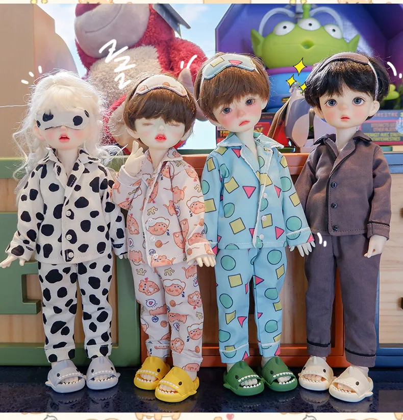 1/6BJD Doll Clothes Shirt Tops Trousers Pajamas Set Home Clothes for Large 1/6, Yosd, 30cm Doll Clothes Accessories Shoes