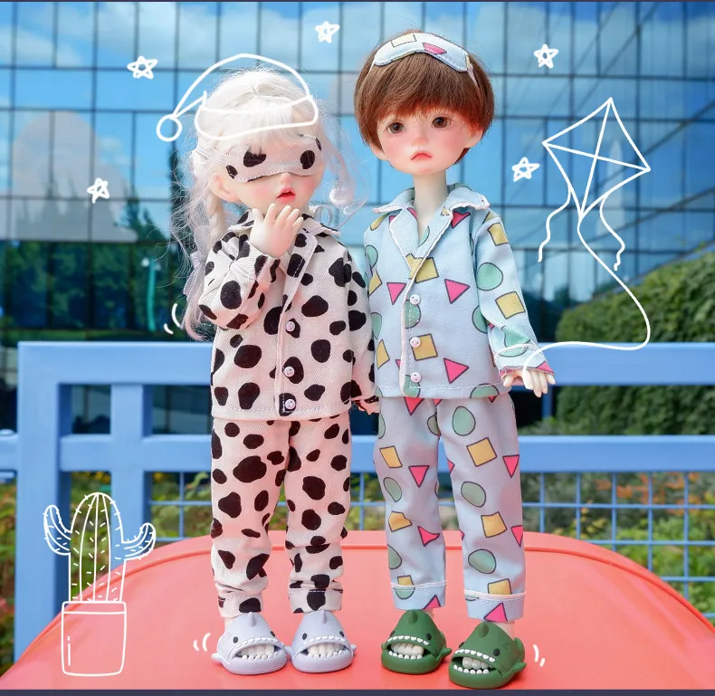 1/6BJD Doll Clothes Shirt Tops Trousers Pajamas Set Home Clothes for Large 1/6, Yosd, 30cm Doll Clothes Accessories Shoes