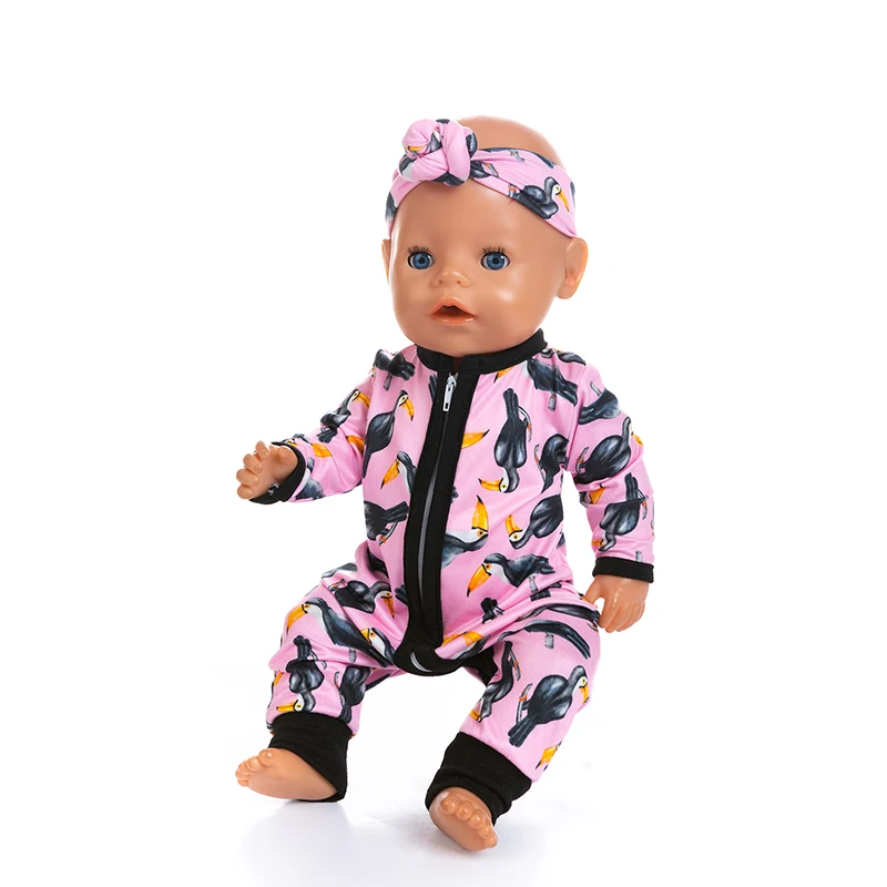 2023 New Pajamas Fit For 17Inches Baby Doll 43cm Born Babies Doll Clothes